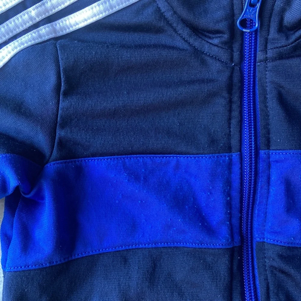 Adidas kids blue zip up track jacket athletic casual sporty soccer unisex boy 3T